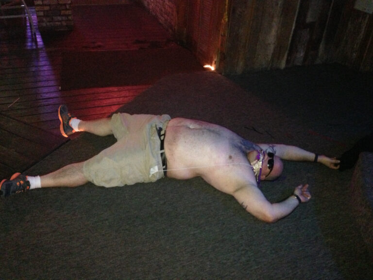 A man lying on a floor